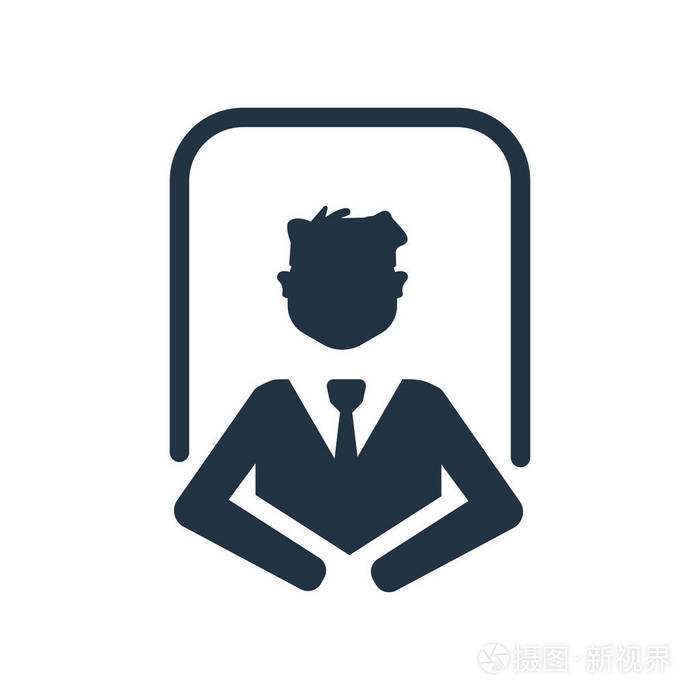 管理员图标矢量隔离在白色背景, 经理透明标志