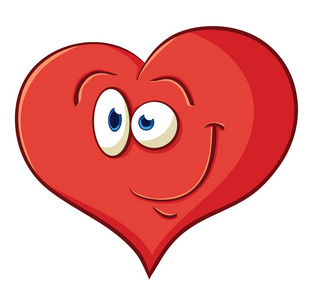 图像的可爱卡通高兴的心.与简单的插图照片