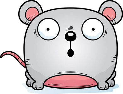 只老鼠，看惊讶的卡通插图