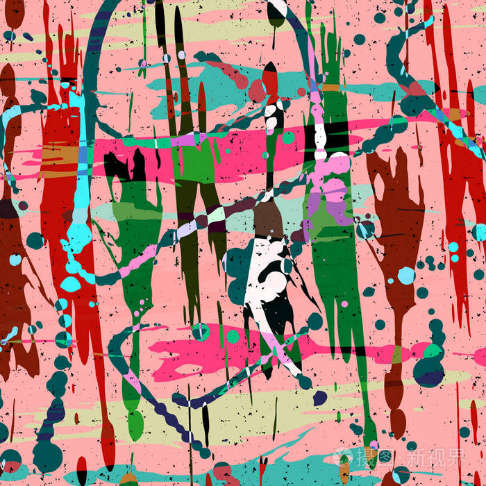 涂鸦风格中的抽象色彩图案质量矢量图设计