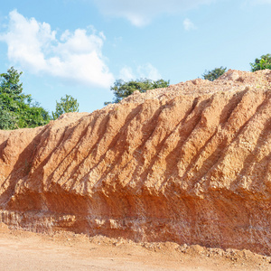 红土红壤红土型金矿的石头红红土苗玉米田土壤剖面红土型金矿的石头红
