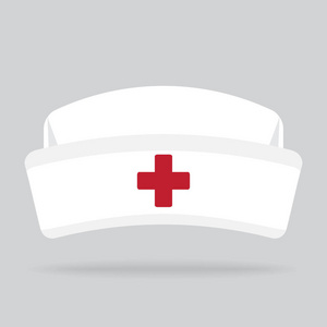 例证医学图标护士帽平面图标, 向量, 插图矢量主厨帽和人的标志组合