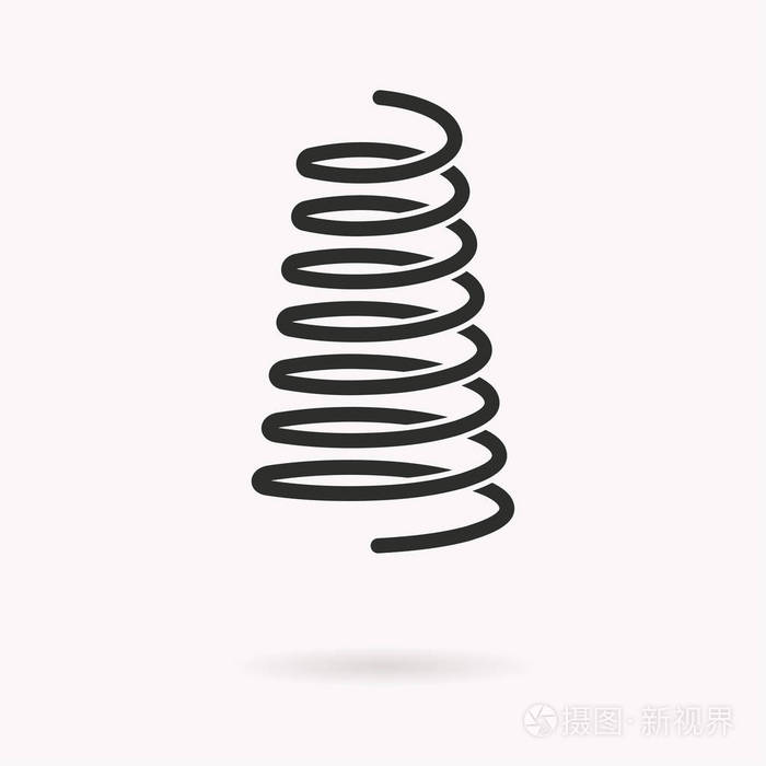 弹簧矢量图标黑色插图被隔离在白色图形和网页设计的简单象形文字