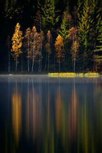 秋季景观和高山湖泊及其反思图片