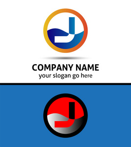 抽象图标基于字母 J logo 的矢量图