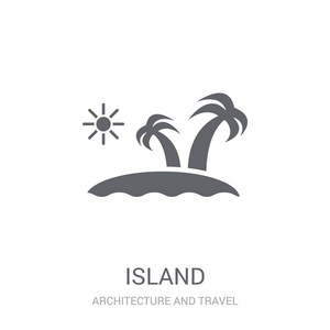 岛屿图标。时尚岛标志概念的白色背景从建筑和旅游收藏。适用于 web 应用移动应用和打印媒体