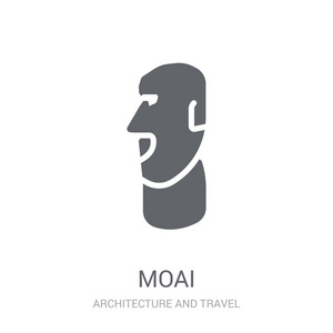 莫艾图标。时尚的莫艾标志概念的白色背景从建筑和旅游收藏。适用于 web 应用移动应用和打印媒体