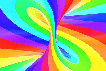 彩虹滑稽螺旋隧道。条纹扭曲欢快的光学错觉。抽象背景
