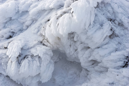 雪和冰的自然质感。冬季背景