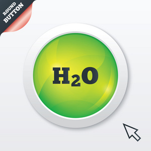 h2o 水配方签名图标。化学符号
