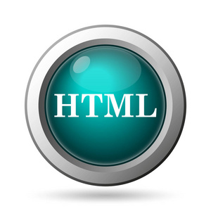 Html 图标。白色背景上的互联网按钮