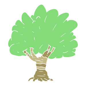 纯色风格动画片树