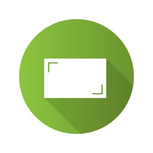 比大小纵横比平面设计长阴影字形图标.屏幕大小.矢量剪影插图照片