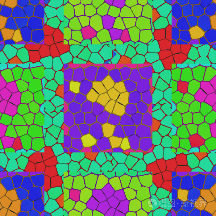 抽象无缝马赛克彩色图案, 矢量插画