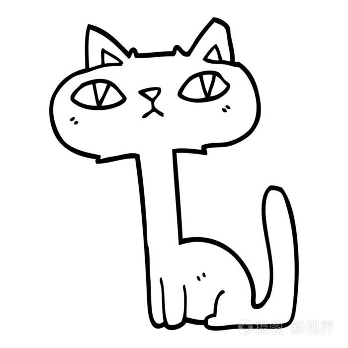 线条画动画片滑稽猫