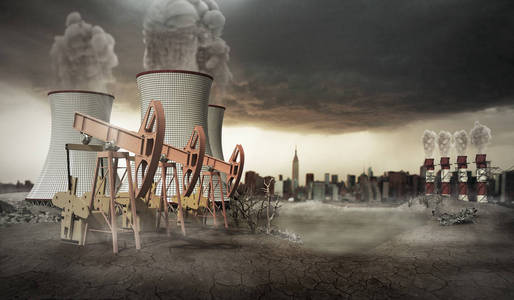 环境问题概念生境污染工业背景3d 渲染照片