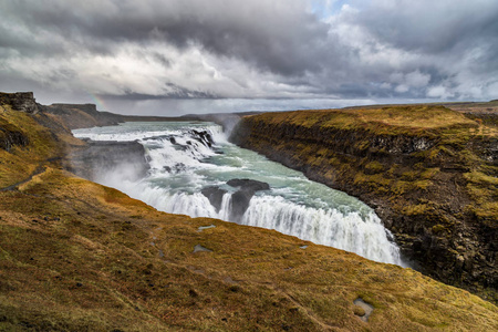 在冰岛 gullfoss 瀑布