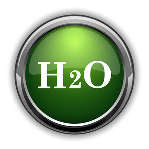 H2o 图标。H2o 网站按钮白色背景