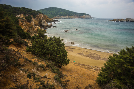 在希腊北部沿岸风景如画斯基罗斯