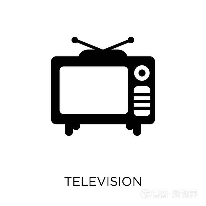 电视图标.从电子设备收藏的电视符号设计
