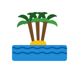 岛屿图标矢量隔离白色背景为您的 web 和移动应用程序设计, 岛屿徽标概念