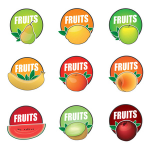 集向量徽标水果, 天然产品