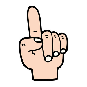 手画涂鸦风格动画片指手照片