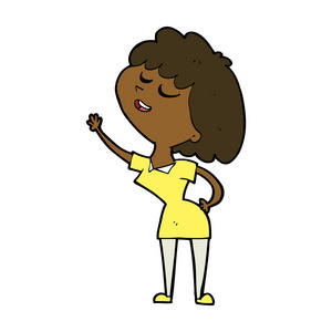 卡通幸福的女人,想讲插画