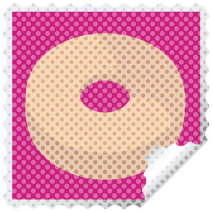 甜甜圈图形方贴纸邮票