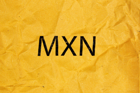 在纸上的墨西哥比索 Mxn 的象征