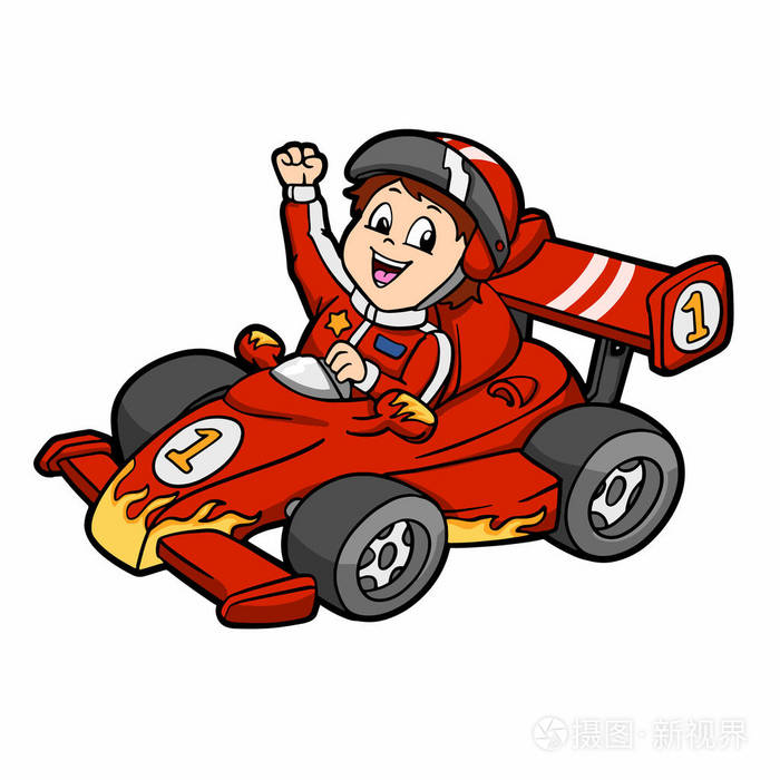 一级方程式赛车 汽车卡通 赛车 矢量插图插画 正版商用图片09bqht 摄图新视界