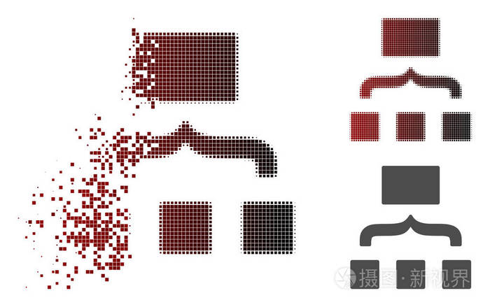 断开的像素半色调方案图标