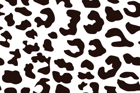 豹纹无缝图案。白色和黑色无缝。动物指纹矢量背景
