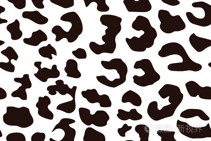 豹纹无缝图案.白色和黑色无缝.动物指纹矢量背景