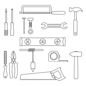 黑色轮廓工具集