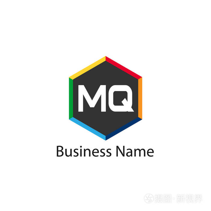 初始字母 Mq 徽标模板设计