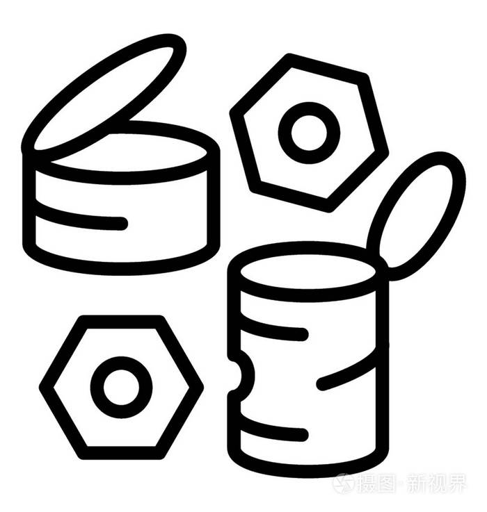 旧的罐头和螺栓, 金属废料插画-正版商用图片09c1e6-摄图新视界