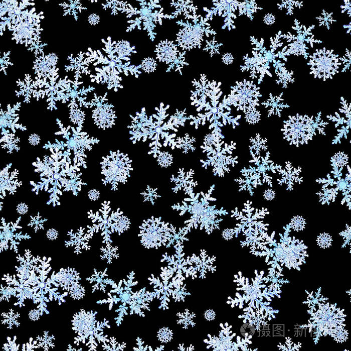 在漆黑的夜晚背景下用雪花重复冬天的图案 水彩照片 正版商用图片09c46x 摄图新视界 在漆黑的夜晚背景下用雪花重复冬天的图案 水彩照片 正版商用图片09c46x 摄图新视界
