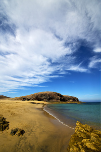 在兰萨罗特岛海滩和夏天的海岸线