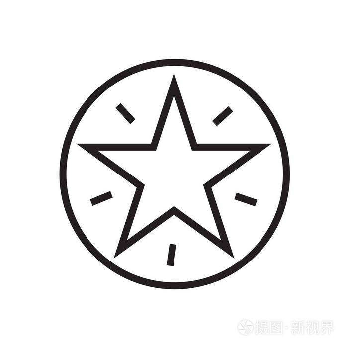 在白色背景上为您的 web 和移动应用程序设计隔离的五角星图标插画