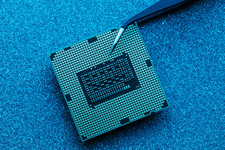 cpu 芯片处理器的特写.选择性聚焦照片