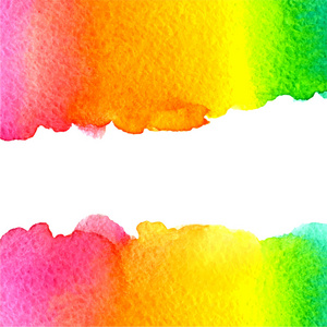 水彩彩虹背景与水平的白色副本空间