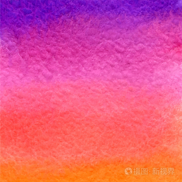 水彩的紫色, 粉色和橙色渐变背景