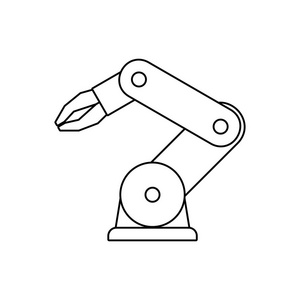 手臂线条机器人手臂.线条样式.在白色背景上被隔离照片