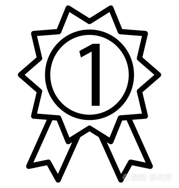 奖励徽章线隔离矢量图标可以很容易地修改或编辑