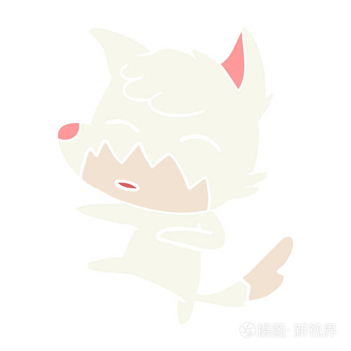 纯色风格动画片狐狸