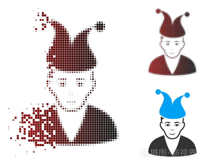 灰尘像素半色调小丑图标