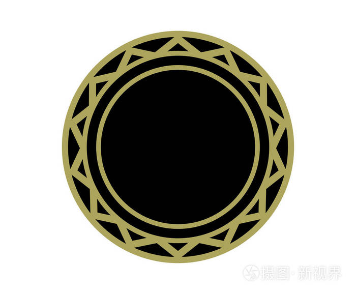 装饰或装饰用黑色圆圈图案向量图解概念