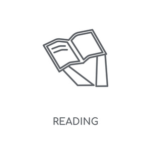 读取符号向量读取线性图标.阅读概念笔画符号设计.