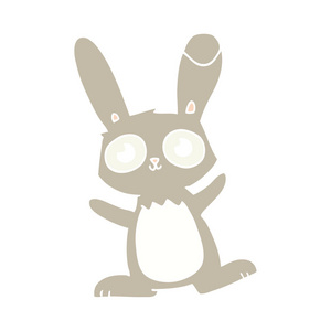 逗人喜爱的平板彩色动画片兔子